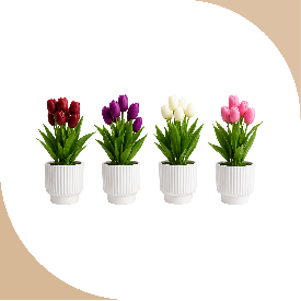 ADORNO MACETA CON PLANTA TULIPAN (AF1027)