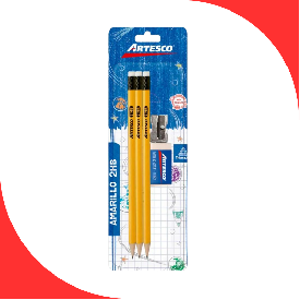 BLIST. LAPIZ AMARILLO 2HB BORRADOR Y TAJADOR